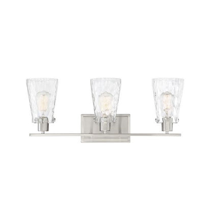 3 Light Bathroom Vanity Light, Satin Nickel