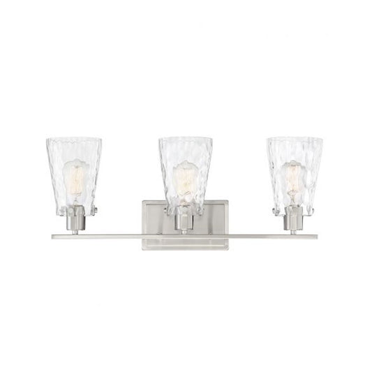 3 Light Bathroom Vanity Light, Satin Nickel