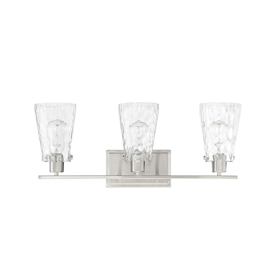 3 Light Bathroom Vanity Light, Satin Nickel