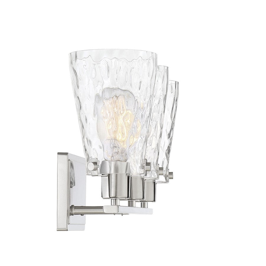 3 Light Bathroom Vanity Light, Satin Nickel