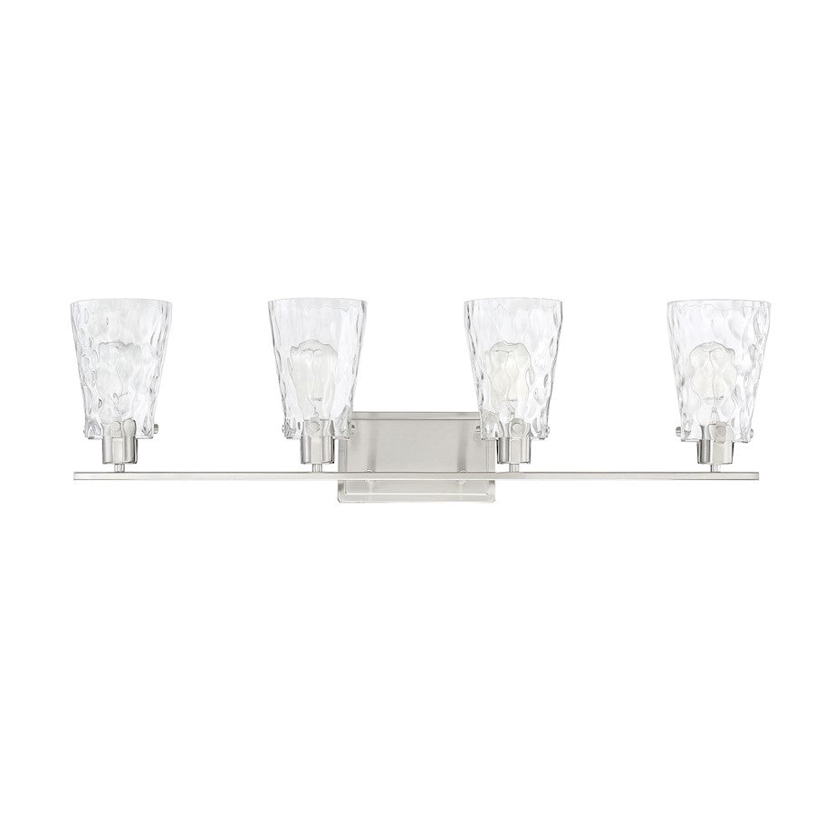 4 Light Bathroom Vanity Light, Satin Nickel