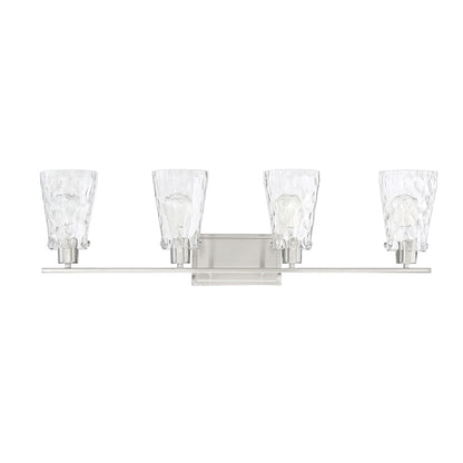 4 Light Bathroom Vanity Light, Satin Nickel