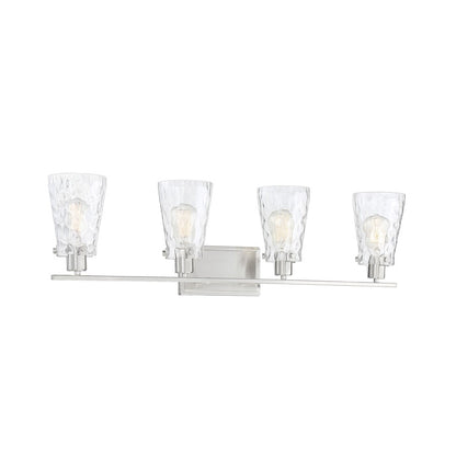 4 Light Bathroom Vanity Light, Satin Nickel