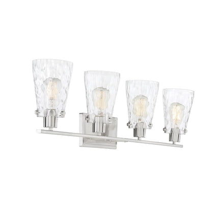 4 Light Bathroom Vanity Light, Satin Nickel