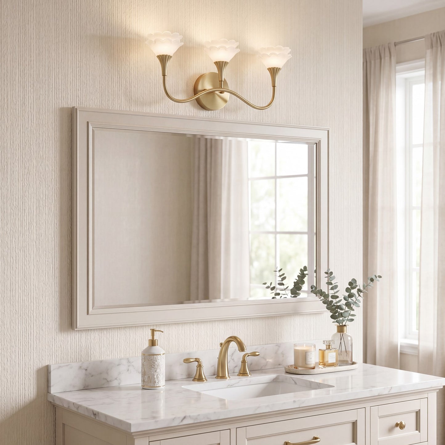 Savoy House Florena 3 Lt Bath Sconce, Noble Brass