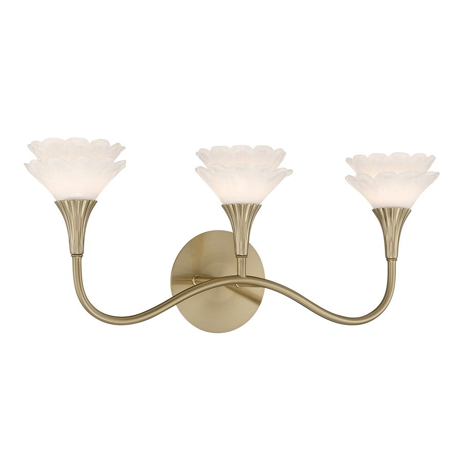 Savoy House Florena 3 Lt Bath Sconce, Noble Brass