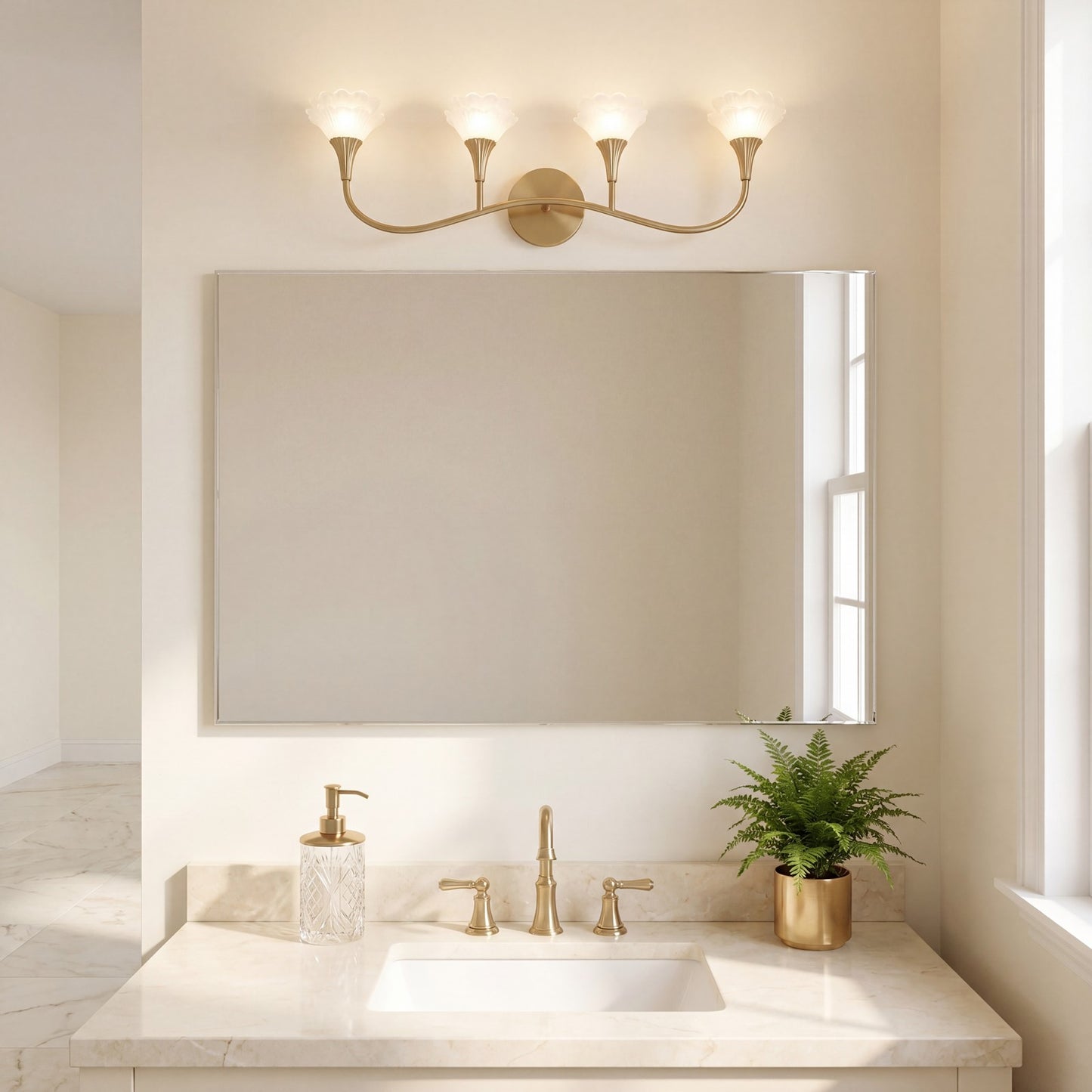 Savoy House Florena 4 Lt Bath Sconce, Noble Brass
