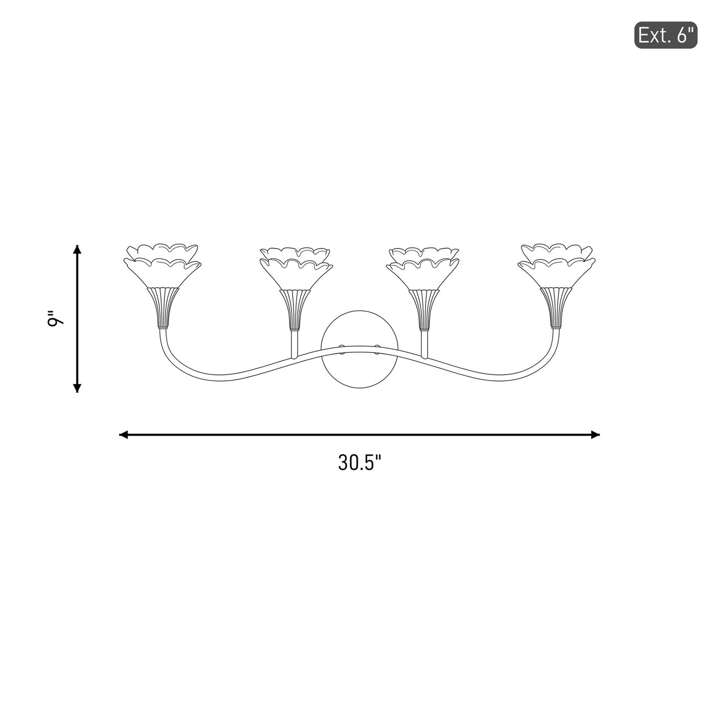 Savoy House Florena 4 Lt Bath Sconce, Noble Brass