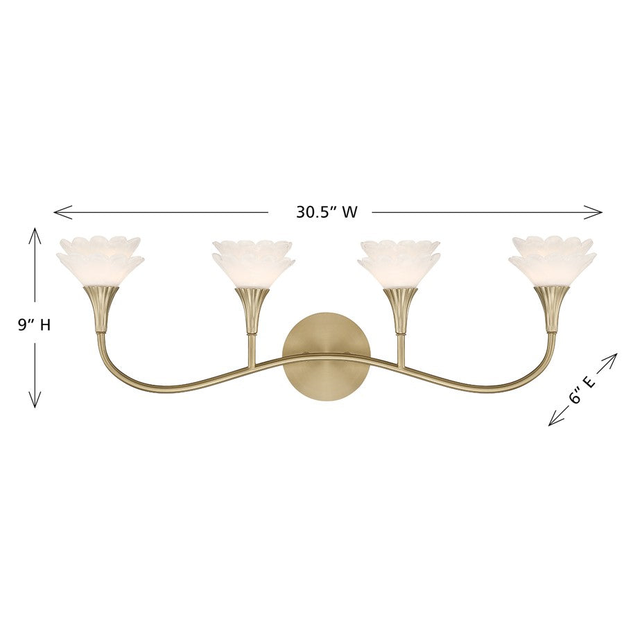 Savoy House Florena 4 Lt Bath Sconce, Noble Brass