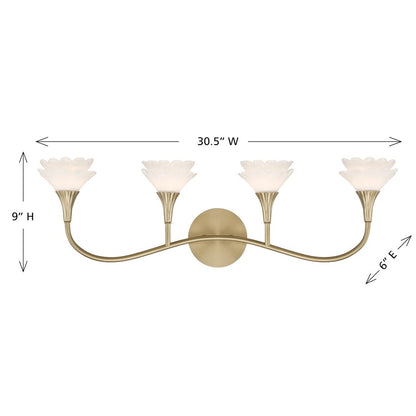 Savoy House Florena 4 Lt Bath Sconce, Noble Brass