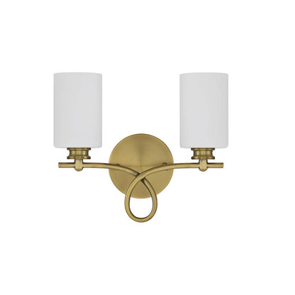 Woodbury 2-Light Bathroom Vanity Light, Warm Brass