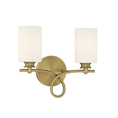 Woodbury 2-Light Bathroom Vanity Light, Warm Brass