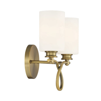 Woodbury 2-Light Bathroom Vanity Light, Warm Brass