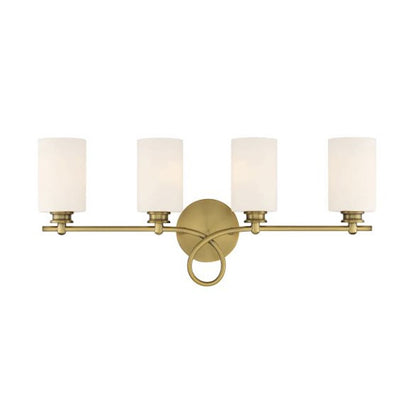 Savoy House Woodbury 4-Light Bathroom Vanity Light, Warm Brass - 8-530-4-322