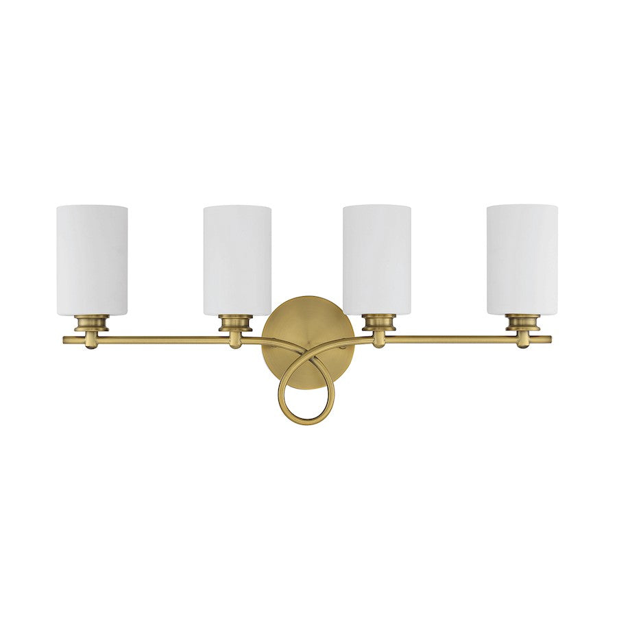 4 Light Bathroom Vanity Light, Warm Brass