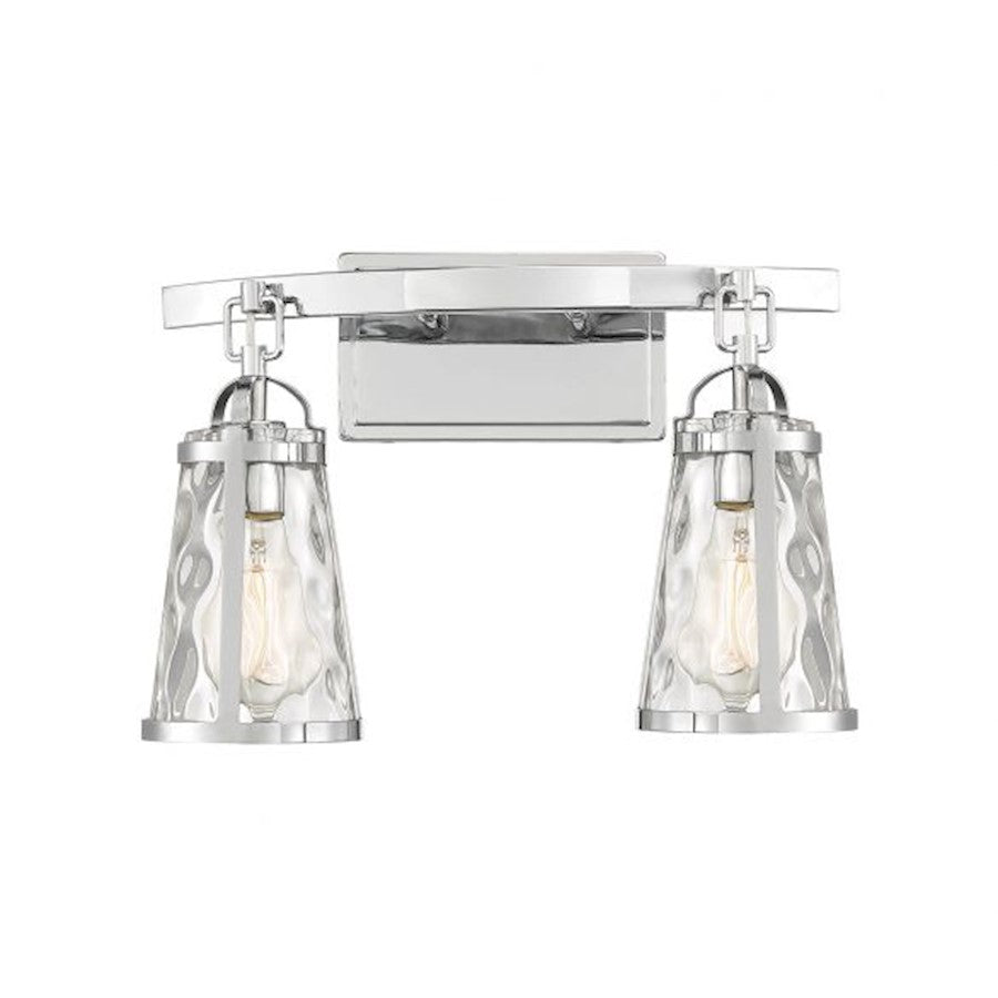 Savoy House Albany 2-Light Bathroom Vanity Light, Polished Chrome - 8-560-2-11