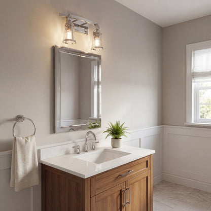 2 Light Bathroom Vanity Light, Black