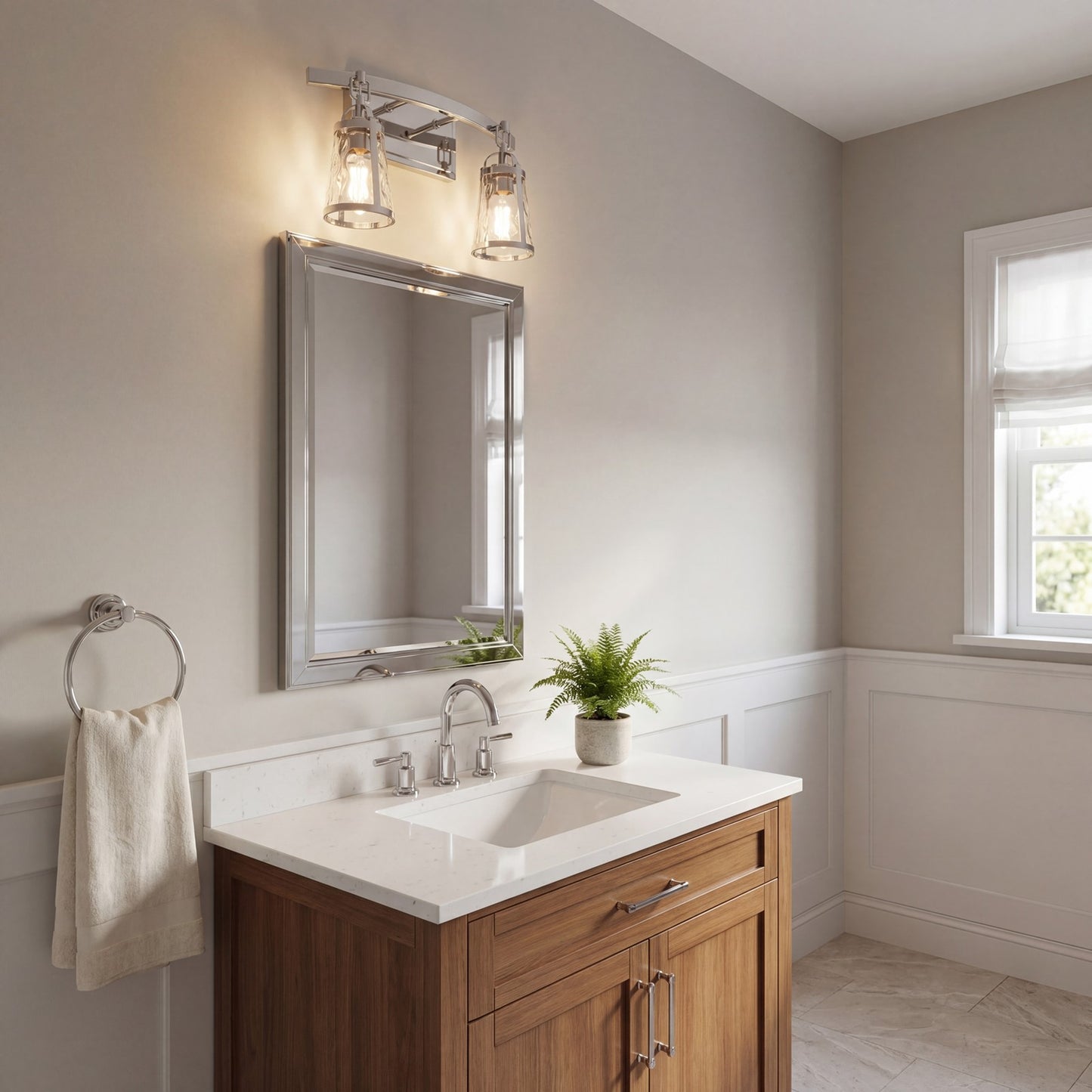 2 Light Bathroom Vanity Light, Black