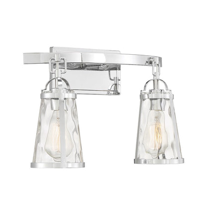 2 Light Bathroom Vanity Light, Polished Chrome