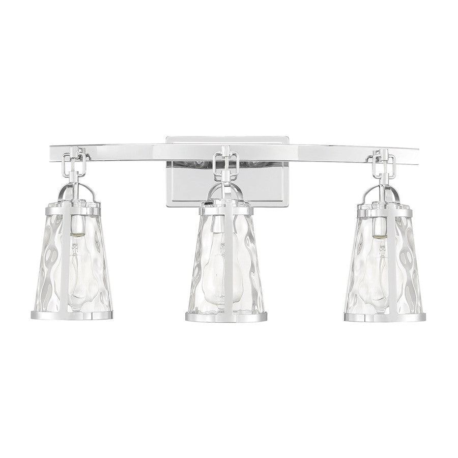 3 Light Bathroom Vanity Light, Polished Chrome