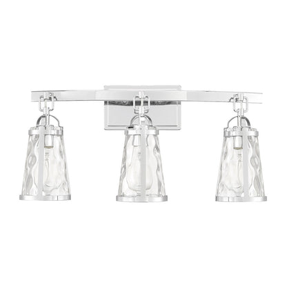 3 Light Bathroom Vanity Light, Polished Chrome