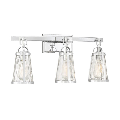 3 Light Bathroom Vanity Light, Polished Chrome