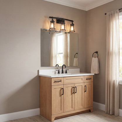 3 Light Bathroom Vanity Light, Black