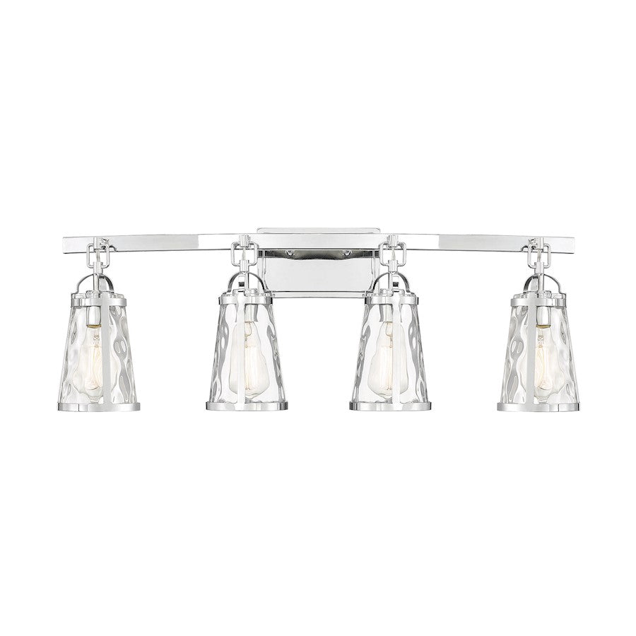 4 Light Bathroom Vanity Light, Polished Chrome