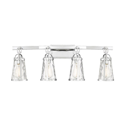 4 Light Bathroom Vanity Light, Polished Chrome