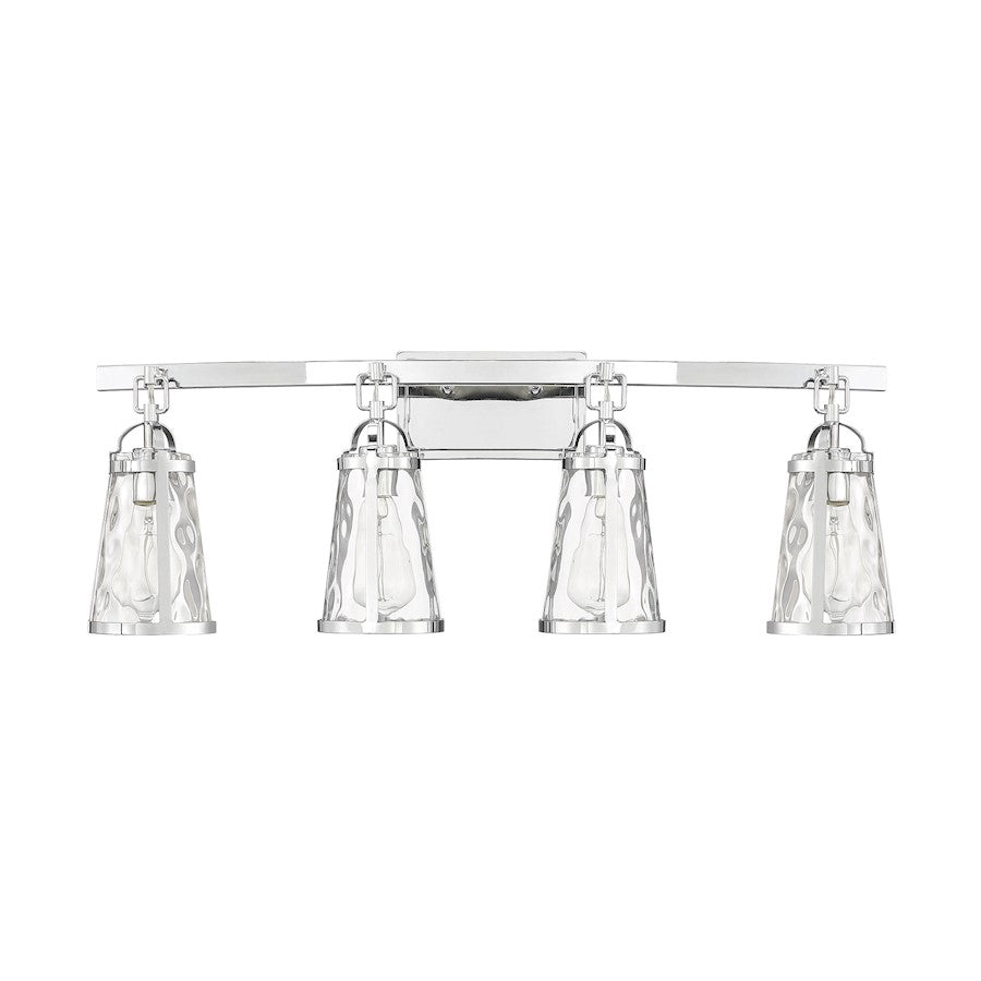 4 Light Bathroom Vanity Light, Polished Chrome