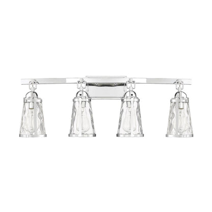 4 Light Bathroom Vanity Light, Polished Chrome