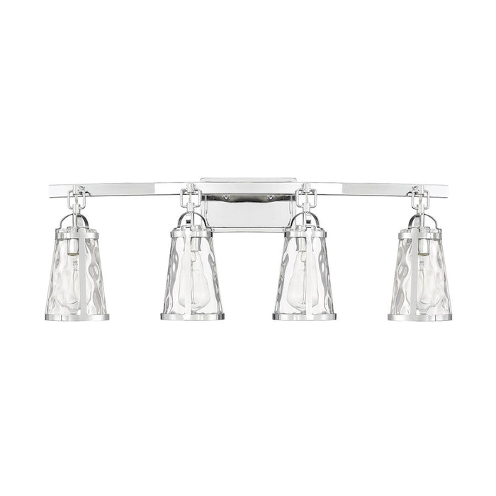 Savoy House Albany 4-Light Bathroom Vanity Light, Polished Chrome