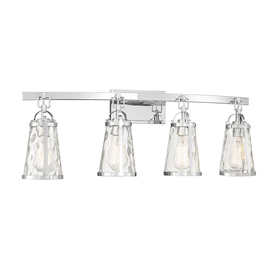 4 Light Bathroom Vanity Light, Polished Chrome