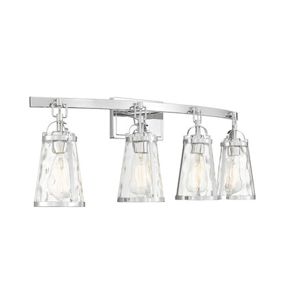 4 Light Bathroom Vanity Light, Polished Chrome