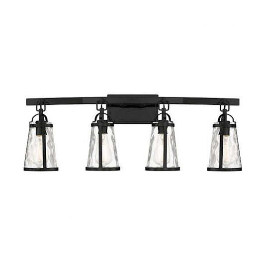 Savoy House Albany 4-Light Bathroom Vanity Light, Black - 8-560-4-BK