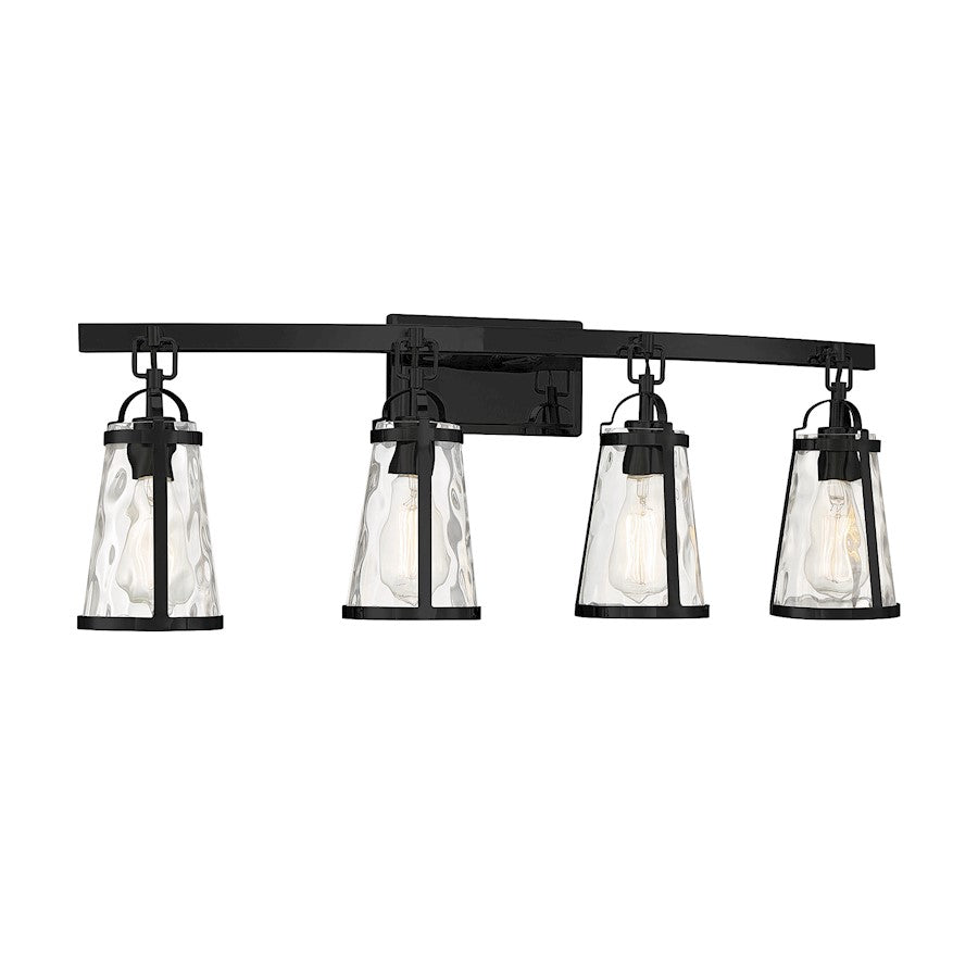 4 Light Bathroom Vanity Light, Black