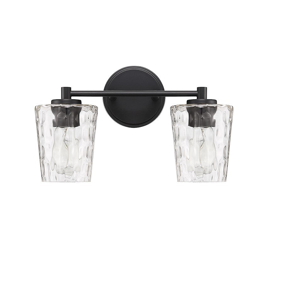 2 Light Bathroom Vanity Light, Matte Black