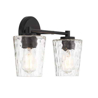 2 Light Bathroom Vanity Light, Matte Black