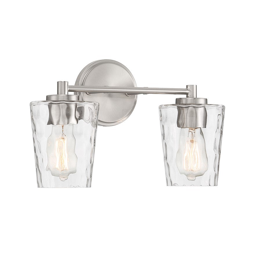 Ballas 2-Light Bathroom Vanity Light, Satin Nickel