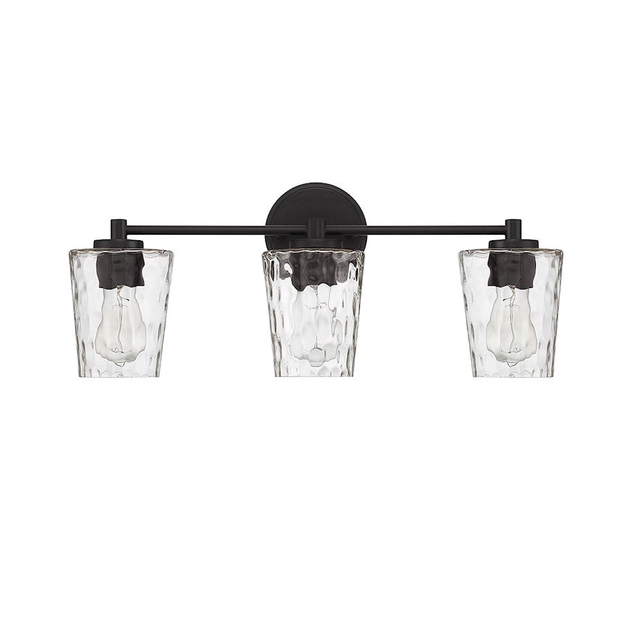 3 Light Bathroom Vanity Light, Matte Black