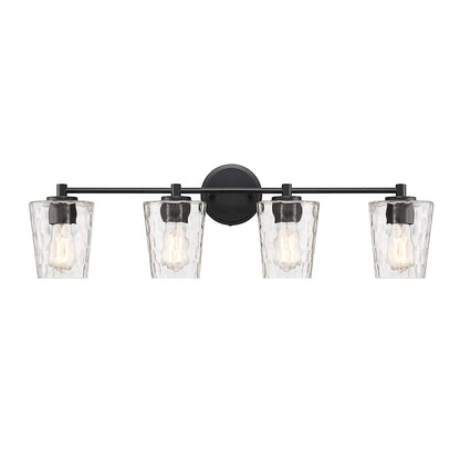 4 Light Bathroom Vanity Light, Matte Black