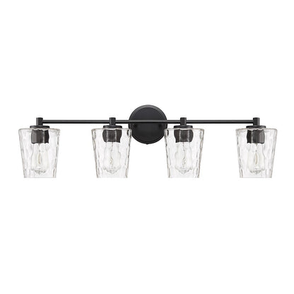 4 Light Bathroom Vanity Light, Matte Black