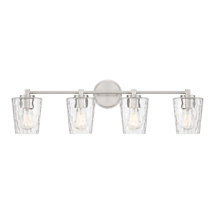 Savoy House Ballas 4-Light Bathroom Vanity Light, Satin Nickel - 8-5606-4-SN