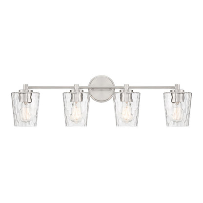 4 Light Bathroom Vanity Light, Matte Black