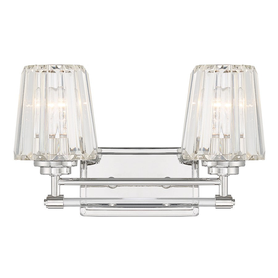 2 Light Bathroom Vanity Light, Polished Nickel