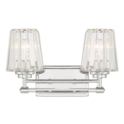 2 Light Bathroom Vanity Light, Polished Nickel