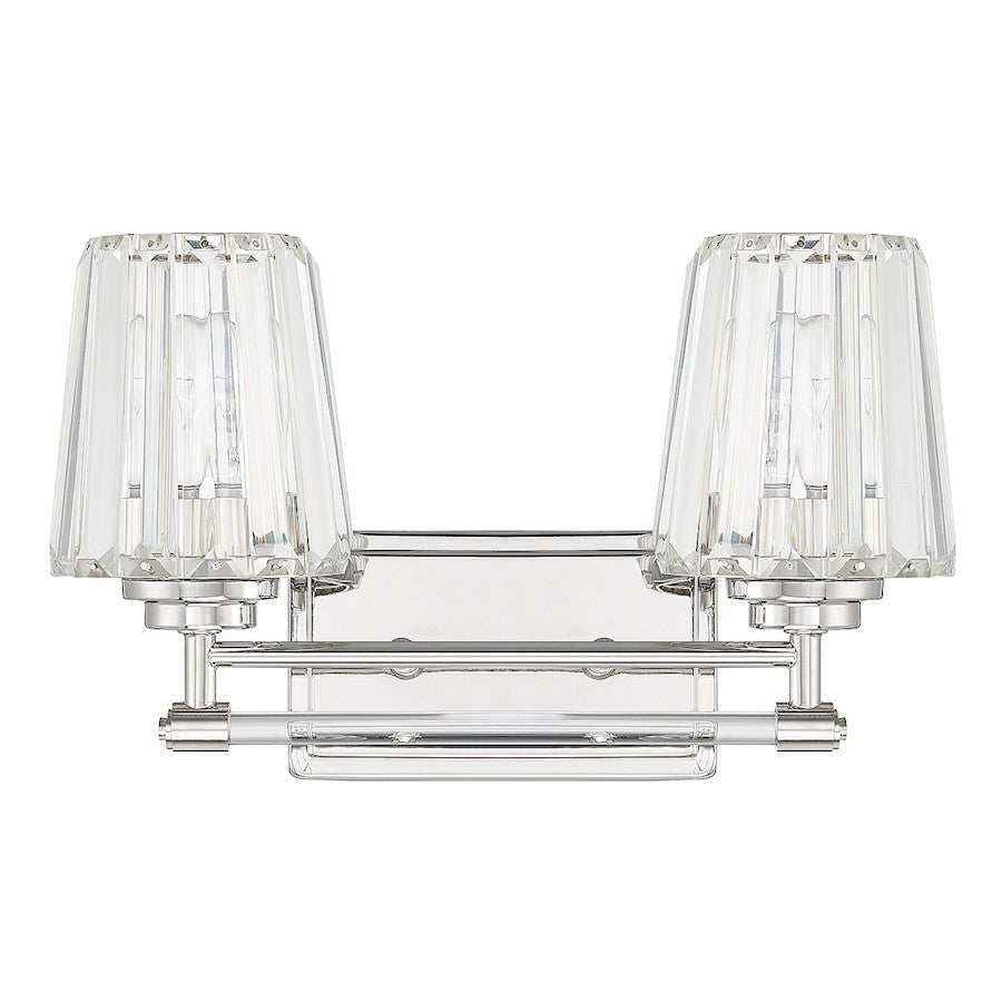 2 Light Bathroom Vanity Light, Polished Nickel