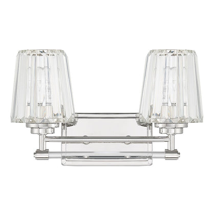 2 Light Bathroom Vanity Light, Polished Nickel