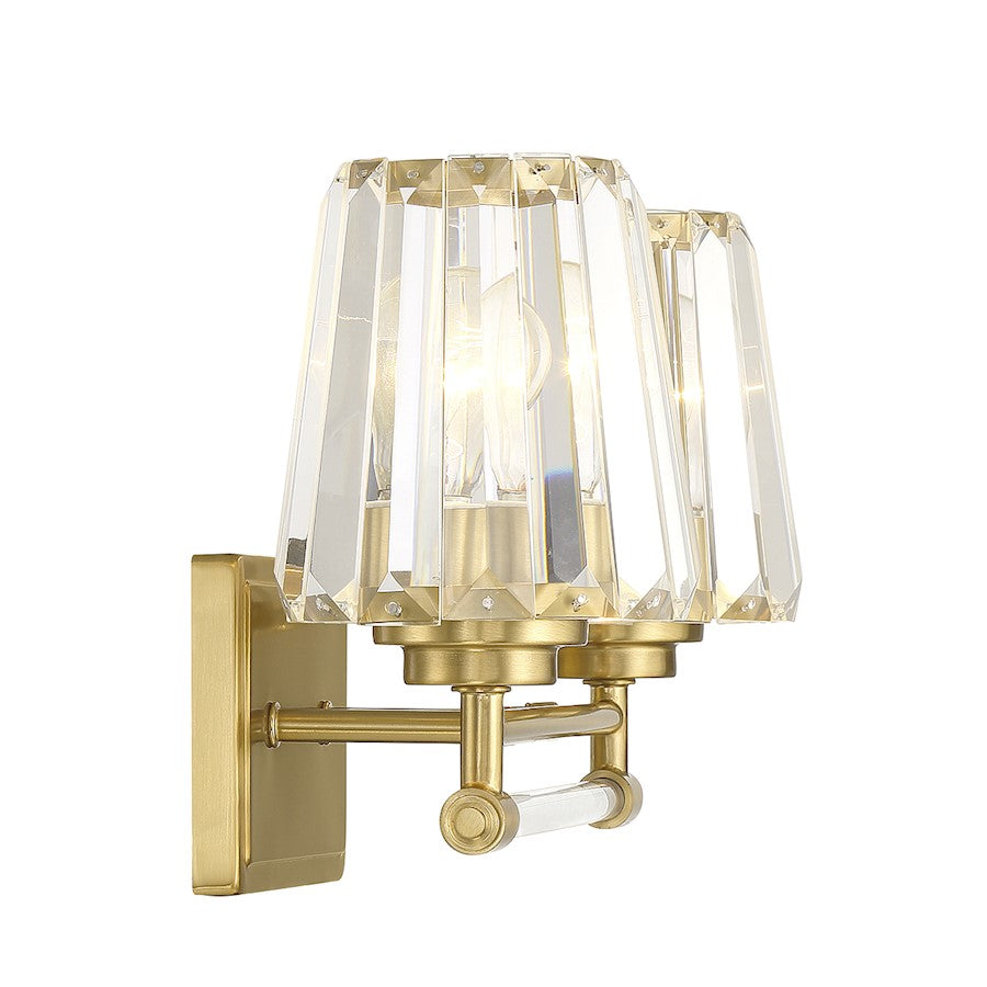 2 Light Bathroom Vanity Light, Warm Brass