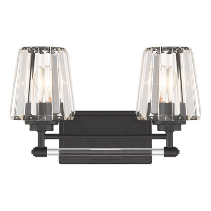 Savoy House Garnet 2-Light Bathroom Vanity Light, Matte Black - 8-6001-2-BK